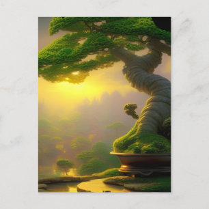 Fantasy Bonsai Tree Digitale Kunst, Dichtung und M Postkarte