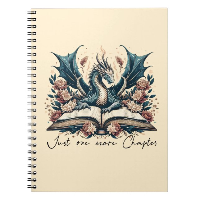 Fantasy Book Dragon Nur noch ein Kapitel Notizblock (Vorderseite)