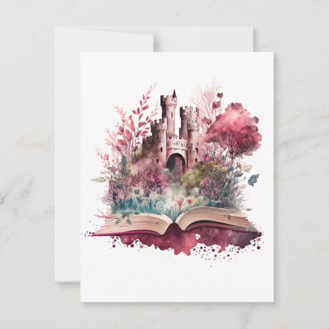 Fantasy Book Lover Design Mitteilungskarte (Vorderseite)