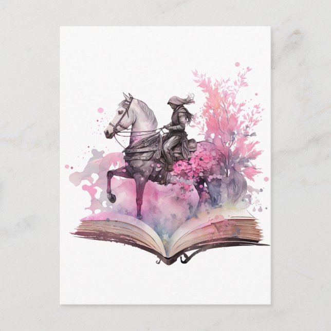 Fantasy Book Lover Design Postkarte (Vorderseite)
