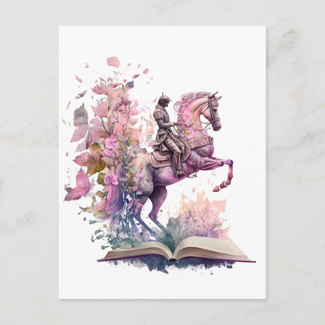 Fantasy Book Lover Design Postkarte (Vorderseite)