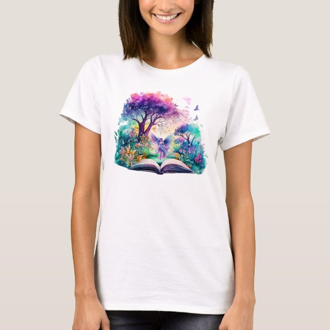 Fantasy Book Lover Fairy T-Shirt (Vorderseite)