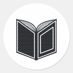 Fantasy Book mit Black Obsidian Dragon Scales Runder Aufkleber