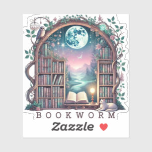 Fantasy Bookworm Aufkleber