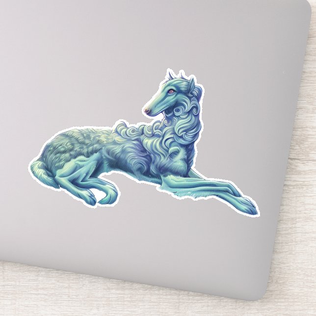 Fantasy Borzoi Die Schneide Vinyl Sticker (Detail)
