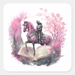 Fantasy-Buchliebhaber-Design Quadratischer Aufkleber