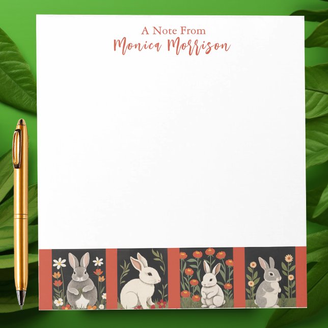 Fantasy Bunnies in einer Row Stationery Notizblock (Von Creator hochgeladen)