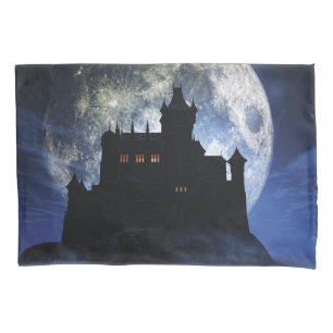 Fantasy-Burg in der Nacht Kissenbezug