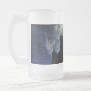 Fantasy-Burg in der Nacht Mattglas Bierglas