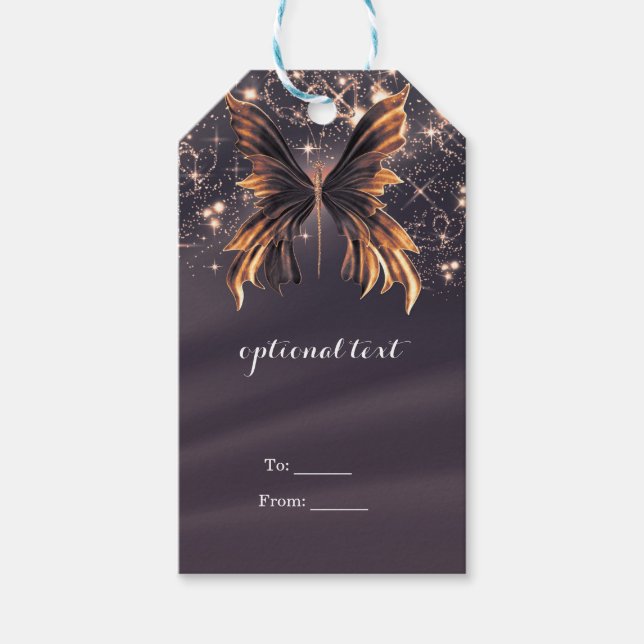 Fantasy Butterfly Gold Sparkon Geschenkanhänger (Vorderseite)