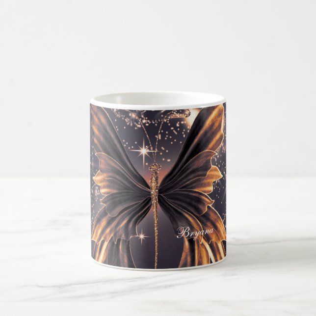 Fantasy Butterfly Gold Sparkon Kaffeetasse (Mittel)