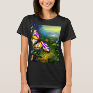 Fantasy Butterfly Journey Digital Art T - Shirt