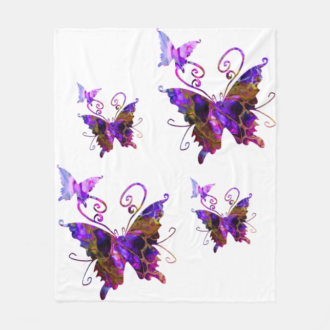 Fantasy Butterfys Fleecedecke (Vorderseite)