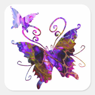 Fantasy Butterfys Quadratischer Aufkleber