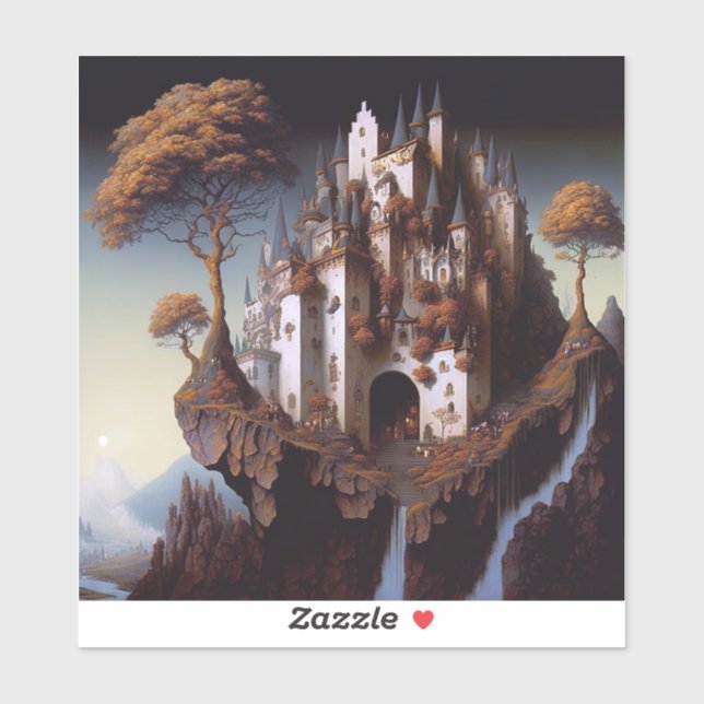 Fantasy Castle Fantasy Art Sticker (Blatt)