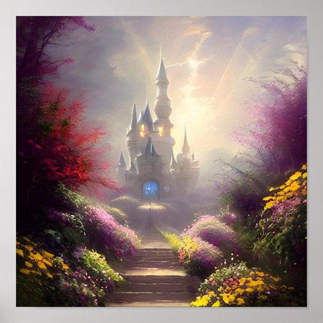 Fantasy Castle Garden Poster (Vorne)