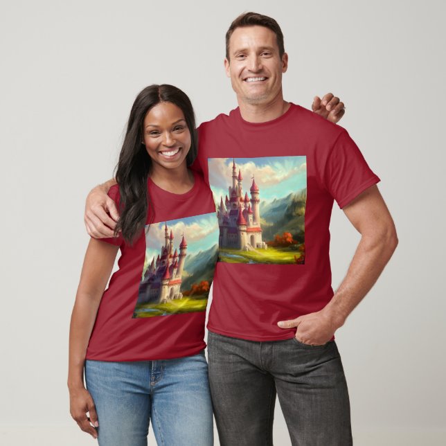 Fantasy Castle Happy Landschaft 1 T-Shirt (Unisex)