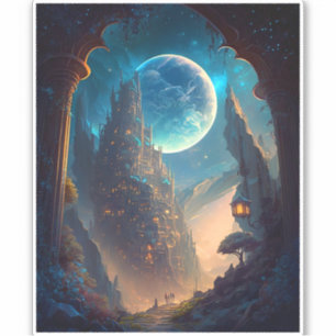 Fantasy Castle Landschaft Aufkleber