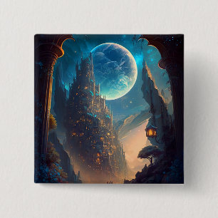 Fantasy Castle Landschaft Button