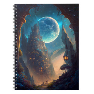 Fantasy Castle Landschaft Notizblock