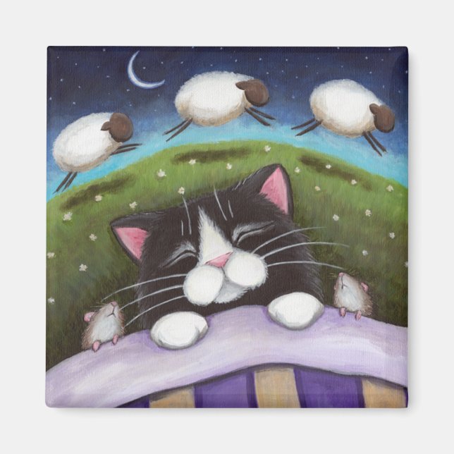 Fantasy Cat and Mouse Art Magnet (Vorne)
