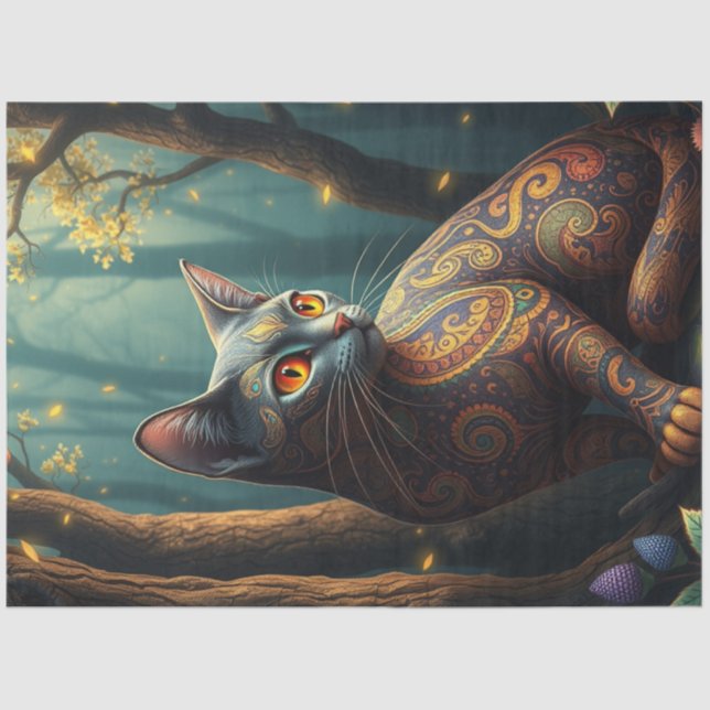 Fantasy Cat Seidenpapier (Vorderseite)