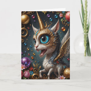 Fantasy Cat Unicorn, Geburtstag Karte