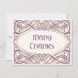 Fantasy Celtic Mittelalterliche Hochzeit Dankeskarte