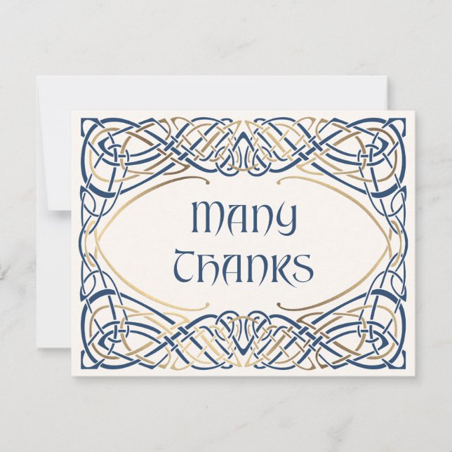 Fantasy Celtic Mittelalterliche Hochzeit Dankeskarte (Vorderseite)