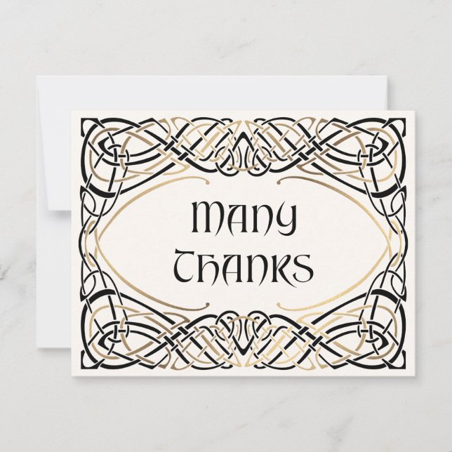 Fantasy Celtic Mittelalterliche Hochzeit Dankeskarte (Vorderseite)