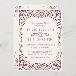 Fantasy Celtic Mittelalterliche Hochzeit Einladung