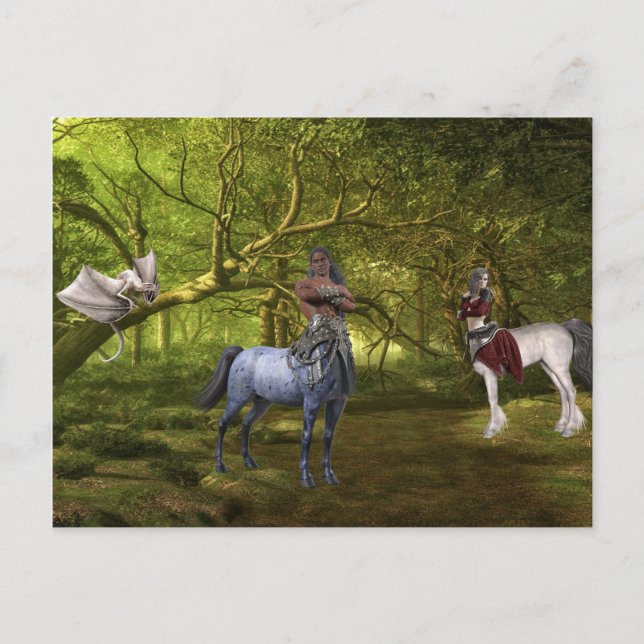 Fantasy Centaur und Dragon Postkarte (Vorderseite)