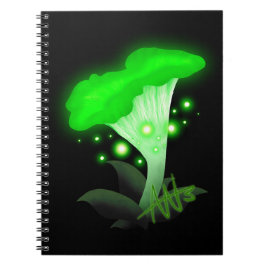 Fantasy Chanterelle Glows Green Mushroom Notizblock
