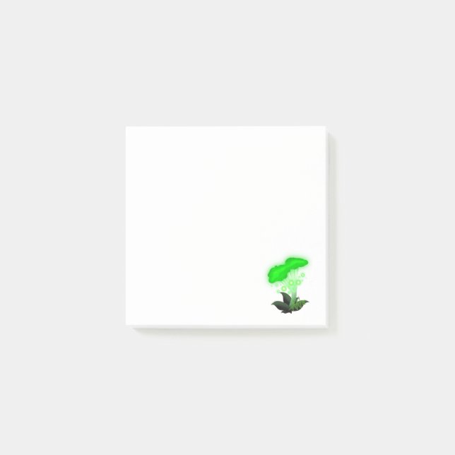 Fantasy Chanterelle Glows Green Mushroom Post-it Klebezettel (Vorderseite)
