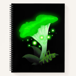 Fantasy Chanterelle Glows Green Mushroom Spirale Notizbuch