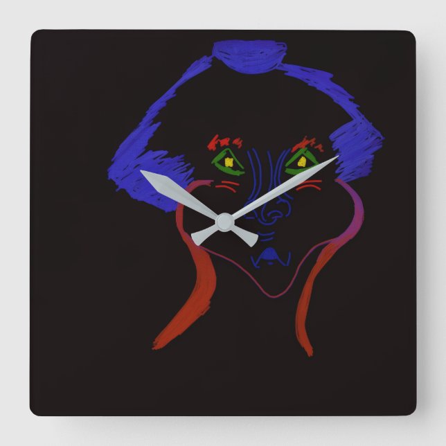 Fantasy-Charakter-Kunst Quadratische Wanduhr (Vorderseite)