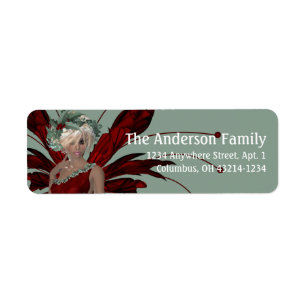 Fantasy Christmas Fairy Address Label - blonde