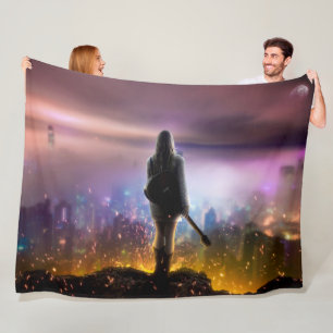 FANTASY CITY LIGHTS FLEECEDECKE