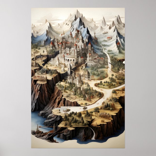 Fantasy City Map Poster (Vorne)