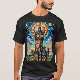 Fantasy Clocktower Mosaik Art T-Shirt