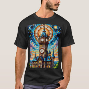 Fantasy Clocktower Mosaik Art T-Shirt