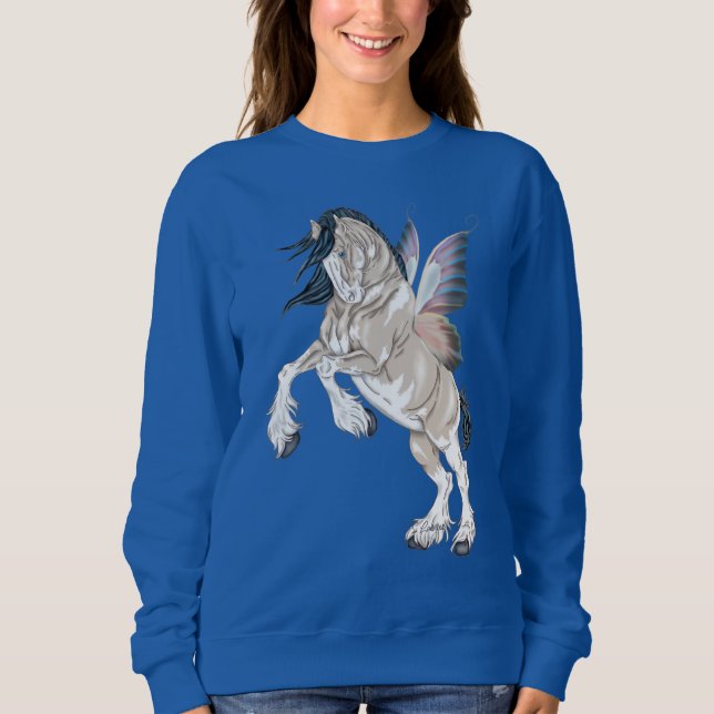 Fantasy Clydesdale Horse Fairy Sweatshirt (Vorderseite)