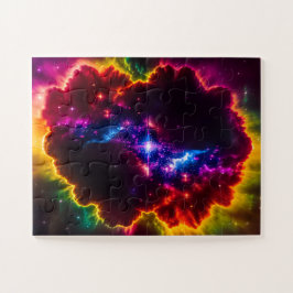 Fantasy Colored Wolken mit Stern im Zentrum Puzzle