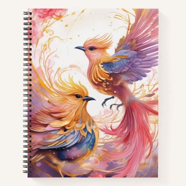 Fantasy Colorful Bird-Notebook Notizbuch (Vorderseite)