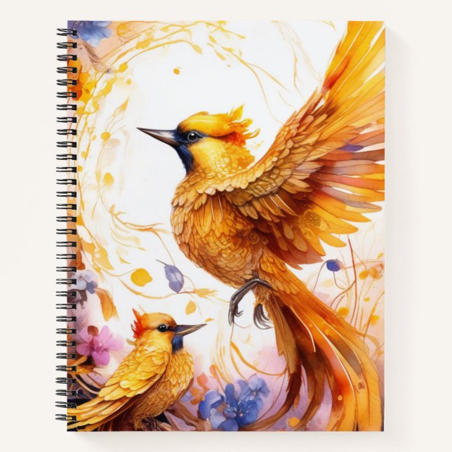 Fantasy Colorful Bird-Notebook Notizbuch (Vorderseite)