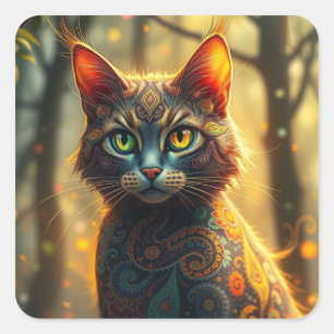 Fantasy Colorful Cat Stickers