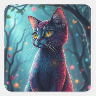 Fantasy Colorful Cat Stickers