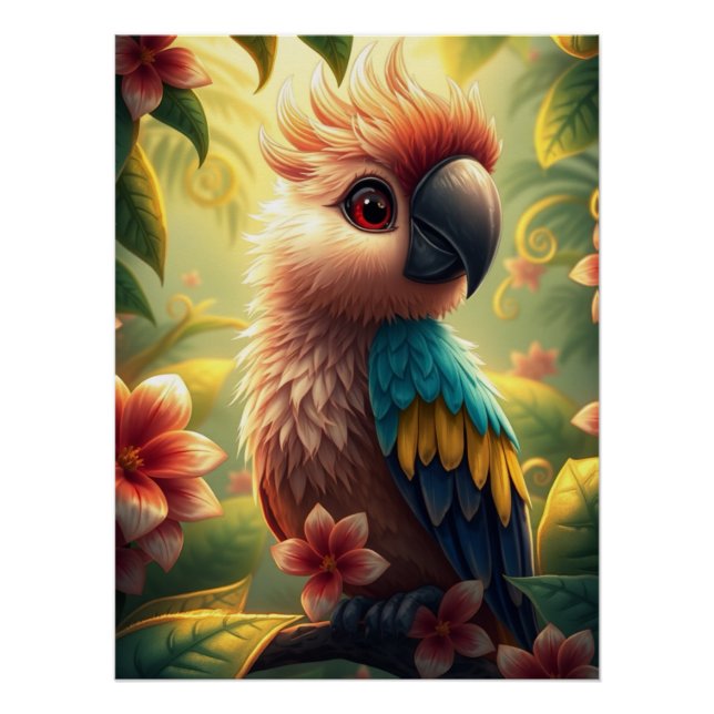Fantasy Colorful Parrot Poster (Vorderseite)