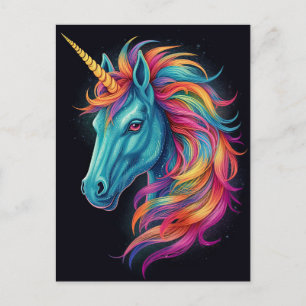 Fantasy Colorful Rainbow Unicorn Postkarte