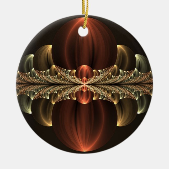 Fantasy Construction Shiny Abstrakt Fraktal Art Keramik Ornament (Vorne)